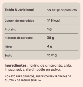 Churritos Horneados de Amaranto Sabor Chipotle