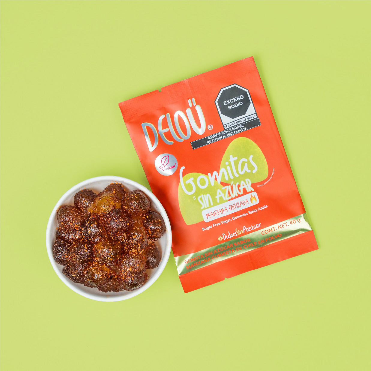 Gomitas sabor manzana con chile