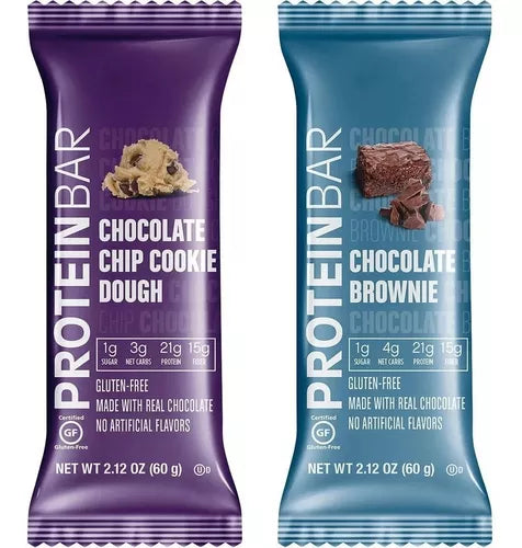Barras de Proteina 20 pzas de 60 g - Chocolate Cookie And Chocolate Brownie