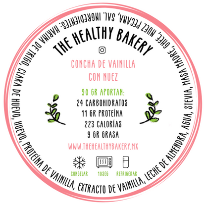 Concha de Vainilla con Nuez