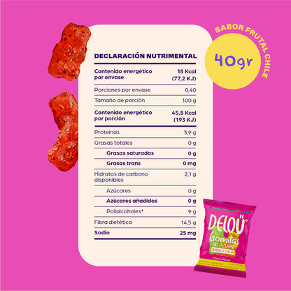Ositos sabor frutales con chile sin azucar 40 gr